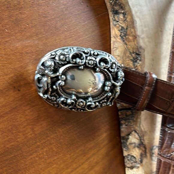 Vintage Brighton Cherub 38209 Brown Croc Embossed Leather Belt, 1995 main image 4